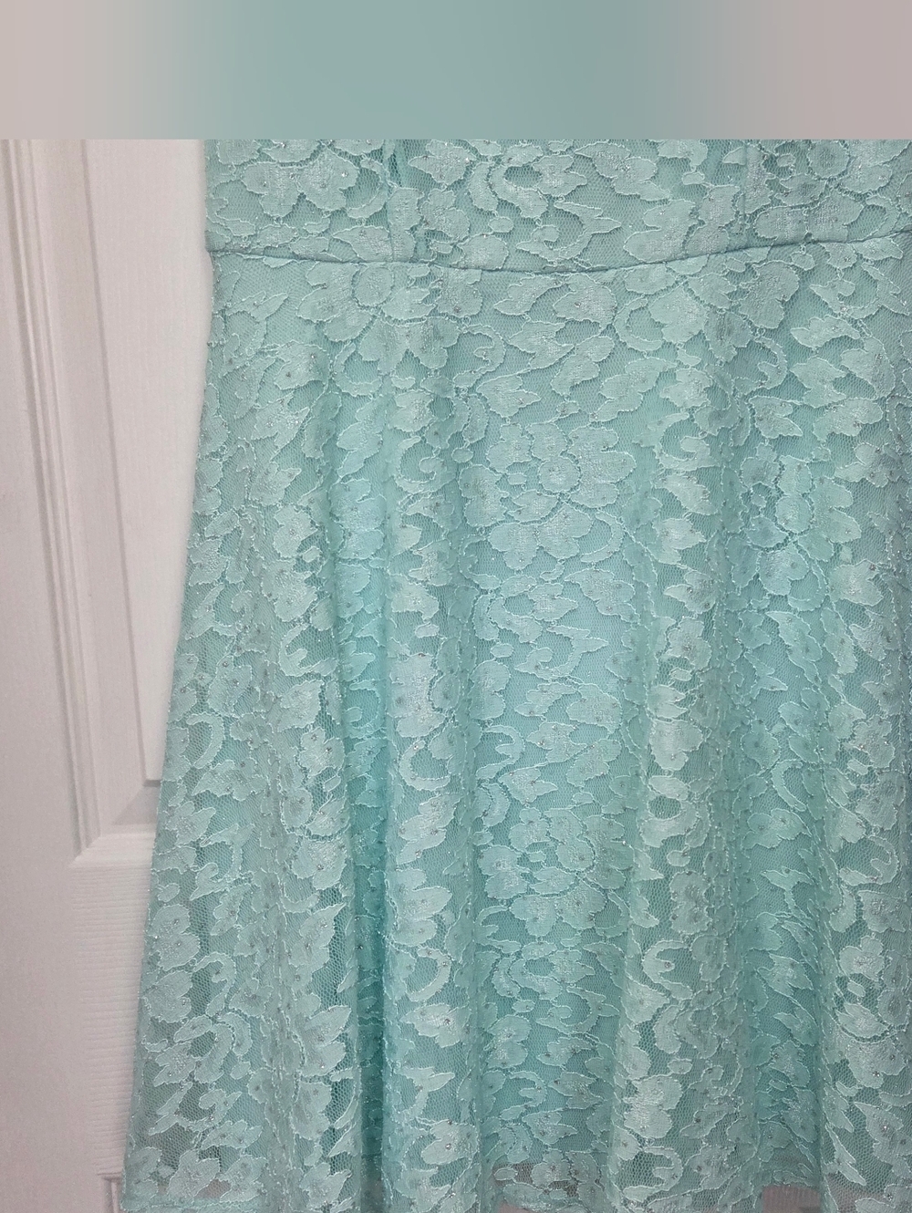 Speechless Mint Green Lace & Glitter Formal/ Prom Fit & Flare  Dress Size 11 - Picture 3 of 7